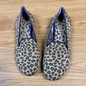 Rothy’s Leopard Print Flats Size 6.5 Washable Knit Shoes